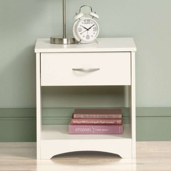 bedside table white finish