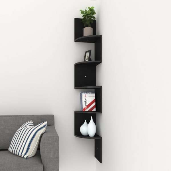 zigzag corner shelf unit